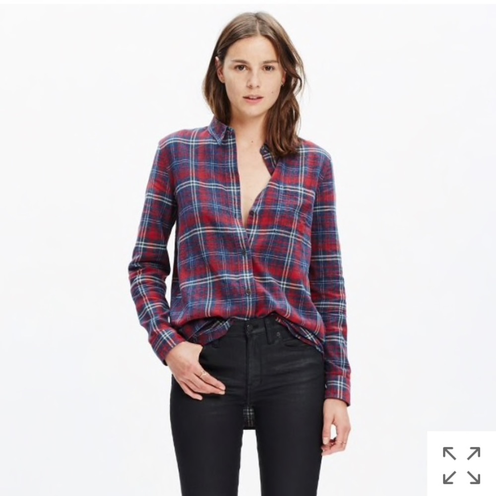 Madewell Plaid Button-Up Ex-Boyfriend Shirt